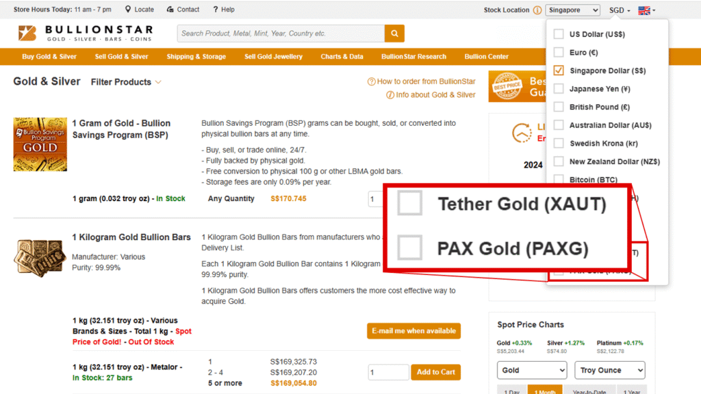 Buy Physical Gold and Silver with PAXG and XAUT